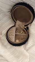 Load image into Gallery viewer, Joie - Black Round Divided Travel Jewelry Box
