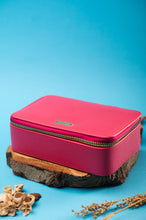 Load image into Gallery viewer, Coral - Fuchsia Compact Travel Jewelry Box
